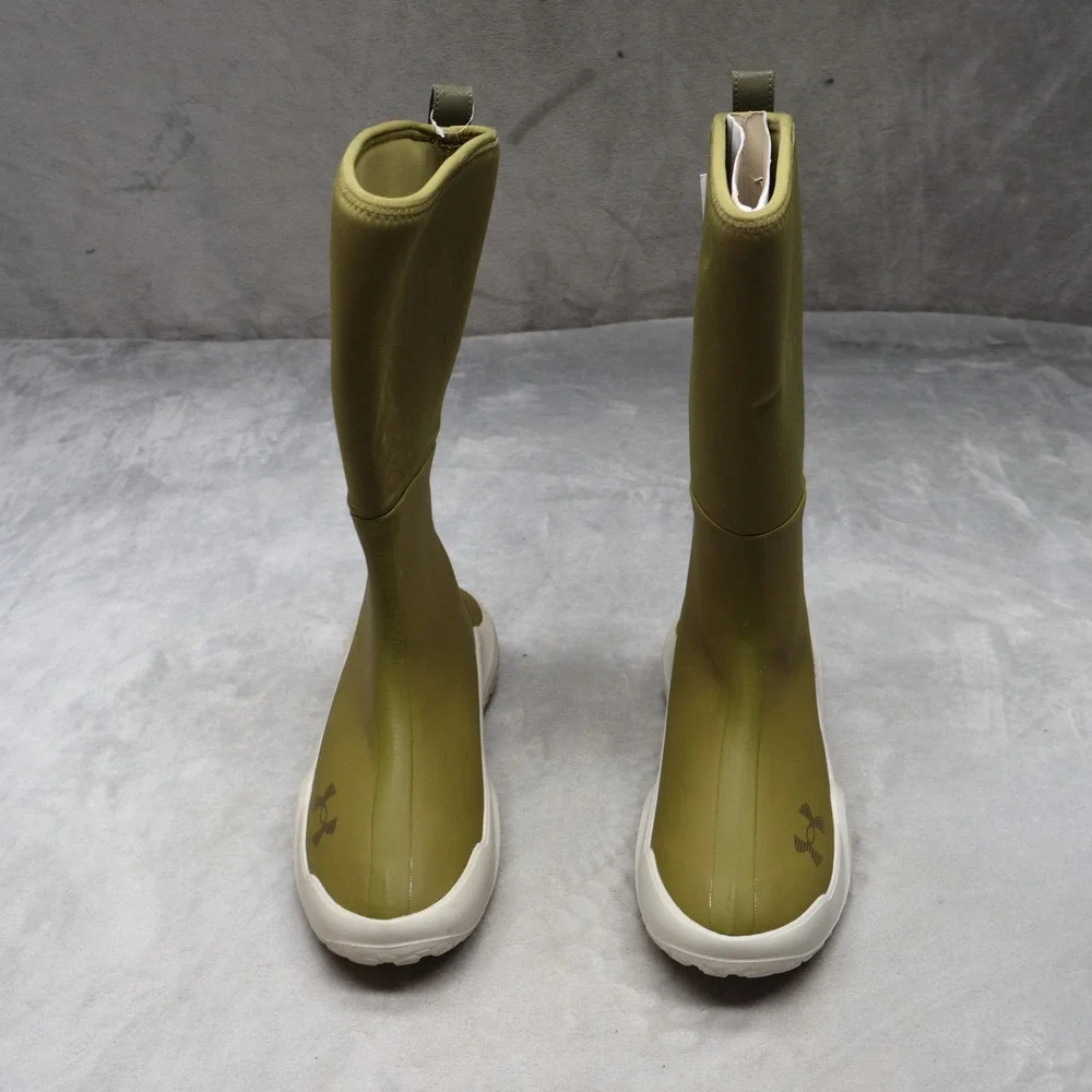 Under Armour Men 9 Rain Boots Green Rubber Mud Freek Tall Outdoor Utility NEW